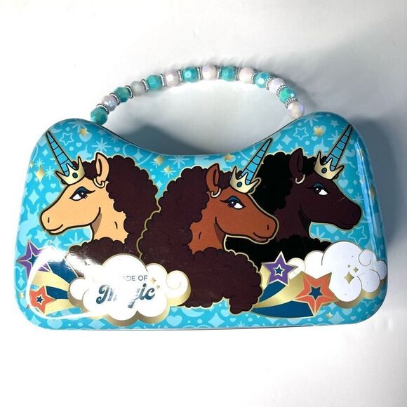 Afro Unicorn Scoop Purse Tin Carry All - Picture 2 of 12
